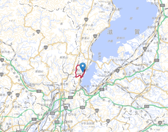 近江坂本の支配地のマップ