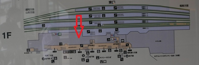 仙台駅構内図でマツキヨの場所