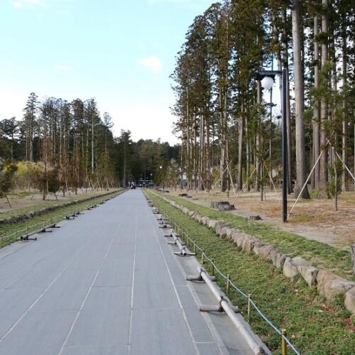 松島瑞巌寺の12月の参道の風景
