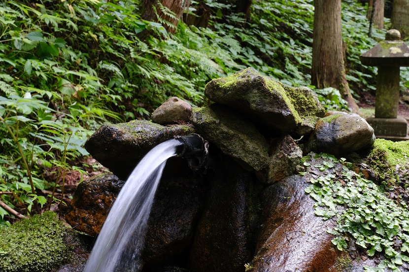 小僧滝の脇の神社の風景写真