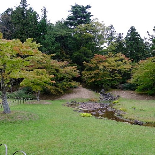 毛越寺庭園の風景写真