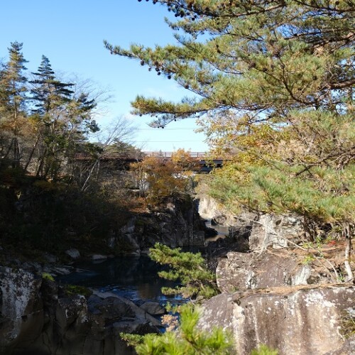 厳美渓の11月の風景写真