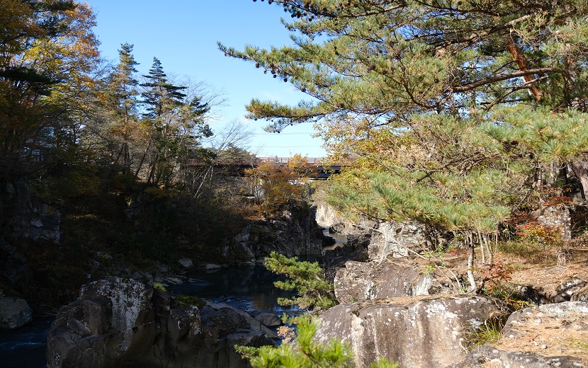 厳美渓の11月の風景写真