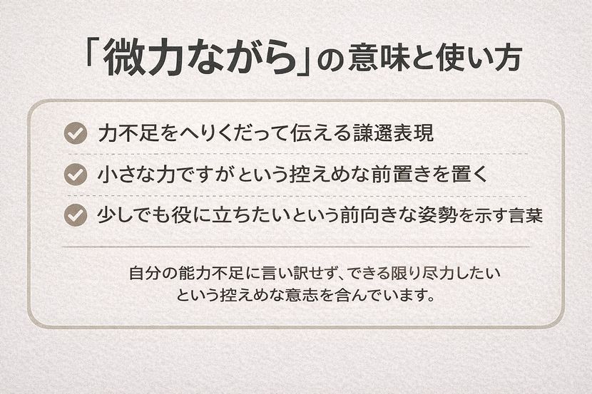 「微力ながら」の意味と使い方