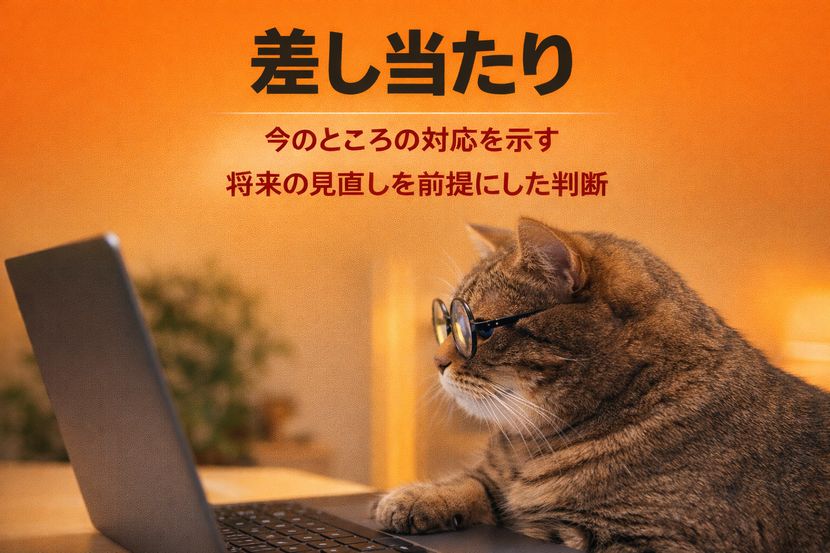 差し当たり進める、という選択