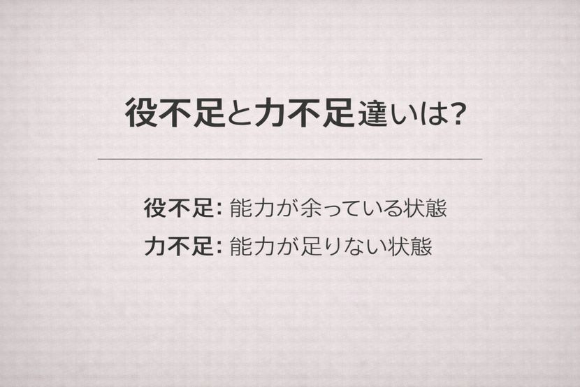 役不足と力不足の違いとは？