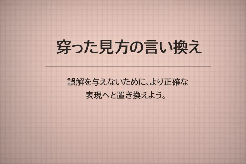 穿った見方の言い換え