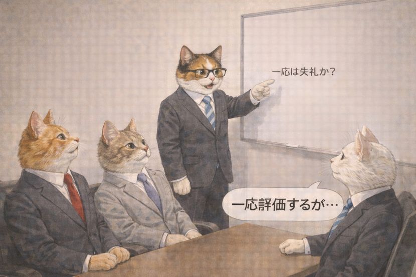 「一応」は失礼か？