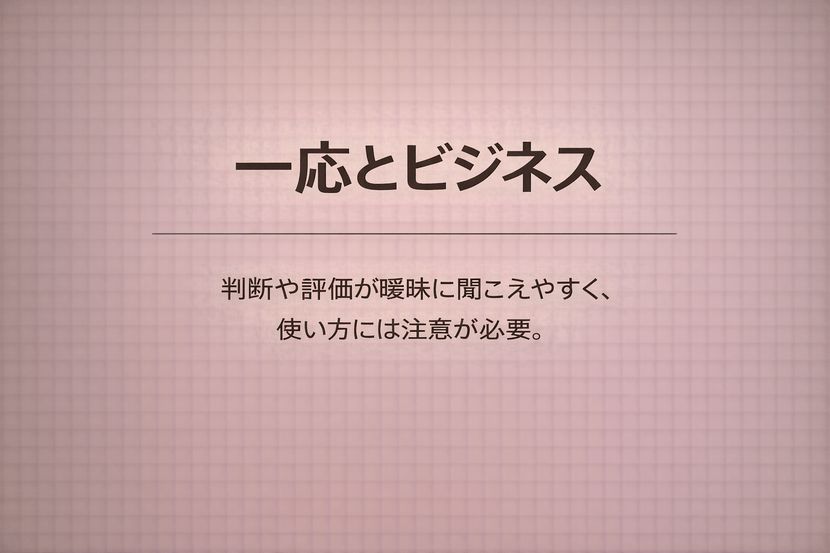 一応とビジネス