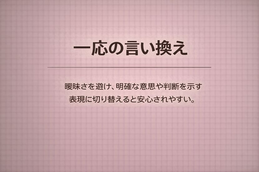 一応の言い換え