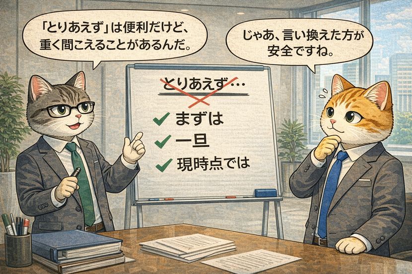 とりあえずを言い換えるだけで、伝わり方は変わる