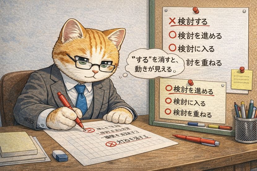 「する」を消すと、文章の動きが見えてくる