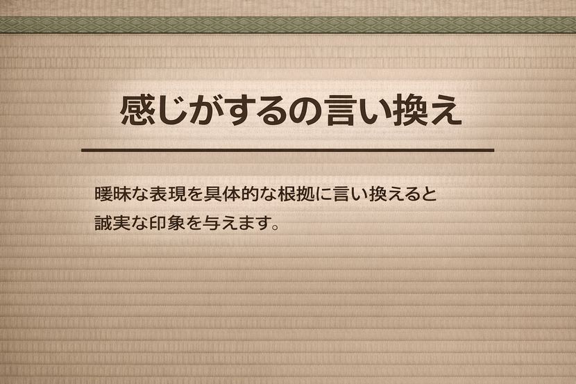 感じがするを言い換えると伝わり方が変わる