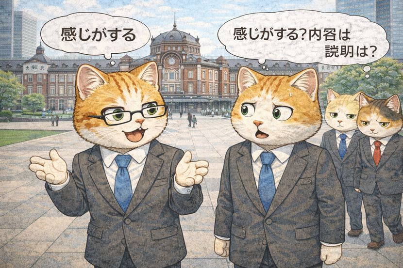 「感じがする？内容は説明は？」と問われる瞬間