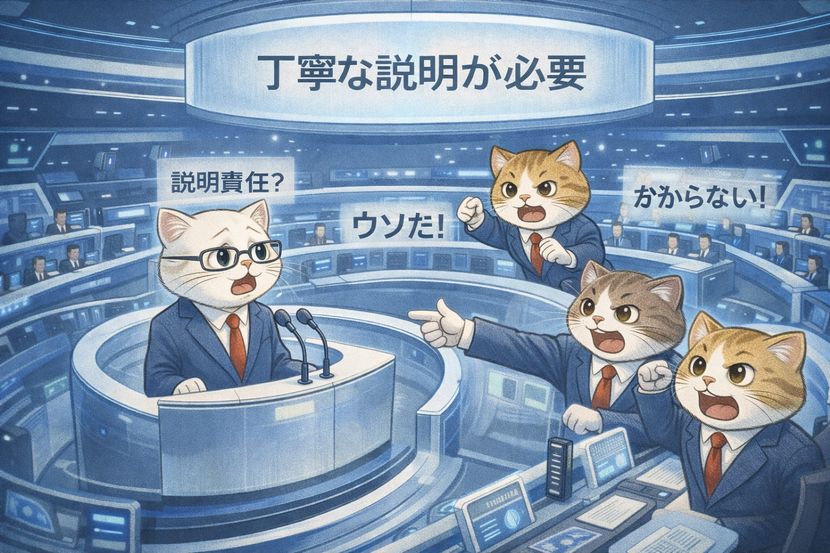 説明する側が問い詰められる瞬間