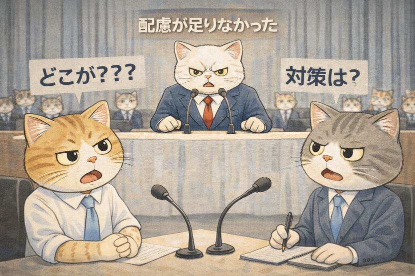 「配慮が足りなかった」と言われても納得できない理由