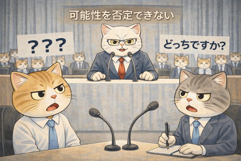 「可能性を否定できない」で止まる記者会見