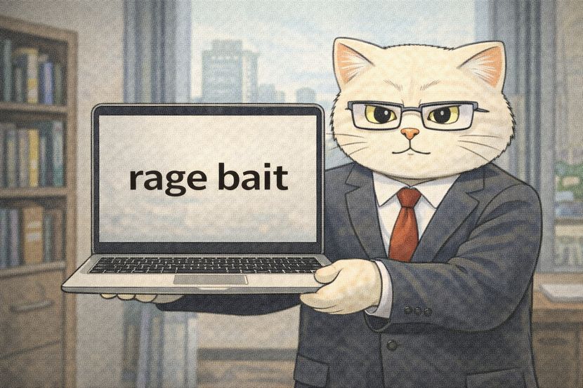 画面に現れる「rage bait」の正体