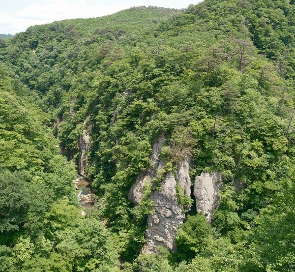 鳴子峡の春の風景