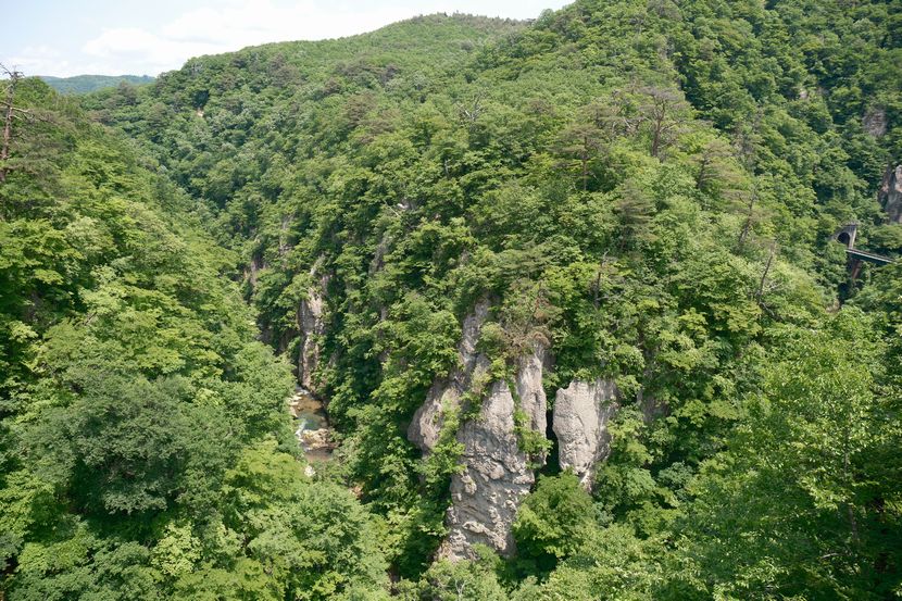 鳴子峡の春の風景