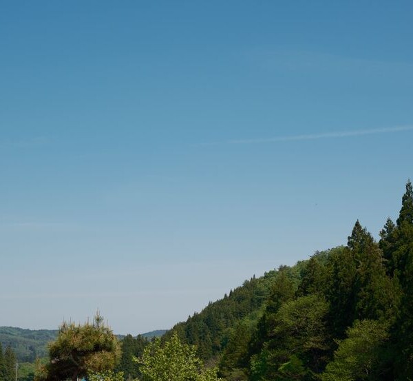 普通の山と青空