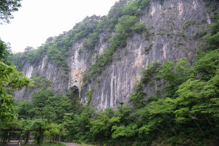 日本三大渓流の猊鼻渓の春５月の写真