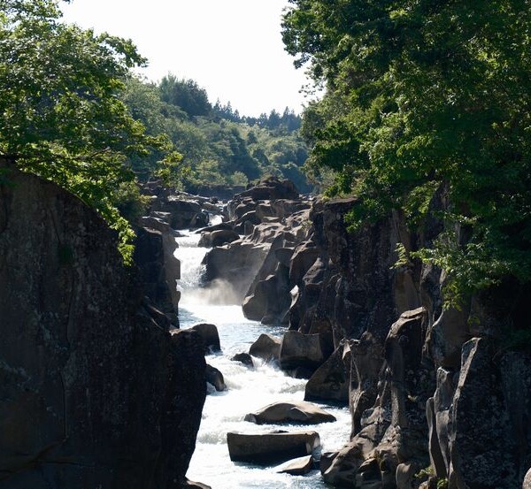 厳美渓の春５月の風景写真