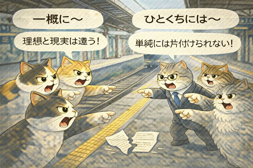 公共の場でも続く「一概に言えない」論争