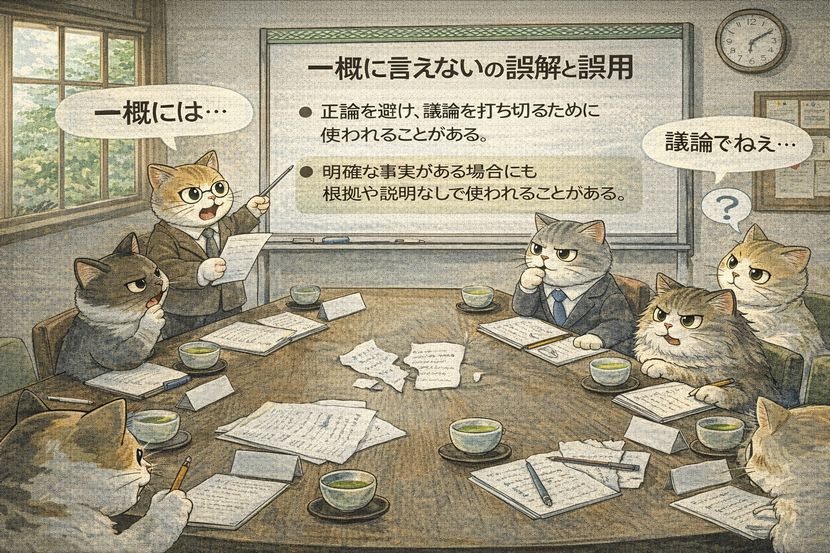 会議で使われる「一概に言えない」が生む違和感