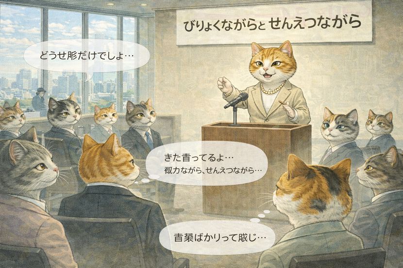 せんえつながら、その言葉は誰のためか