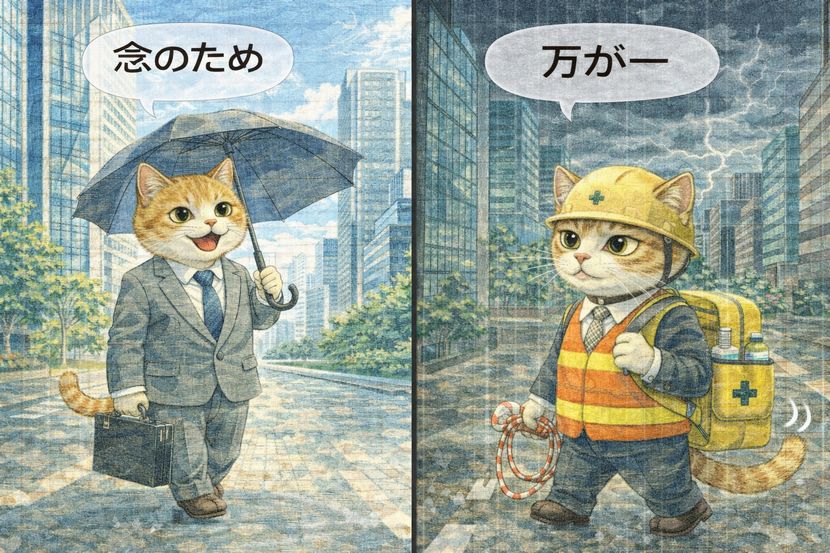 ビジネスの現場で分かれる「念のため」と「万が一」