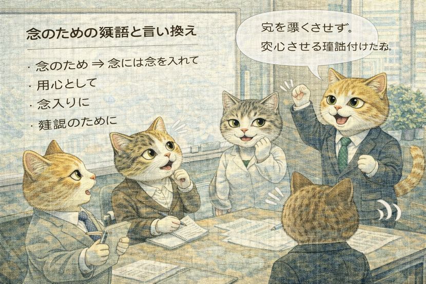 職場で探す「念のため」の適切な言い換え