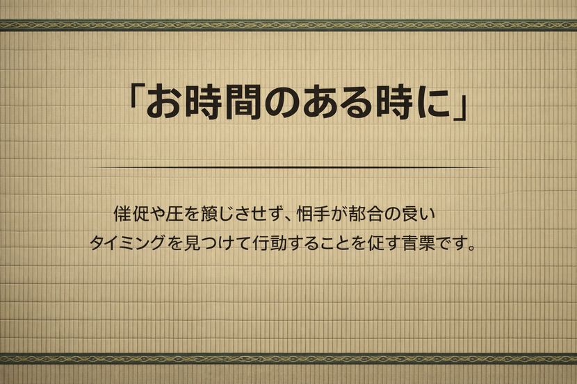 「お時間のある時に」の基本的な意味