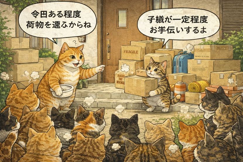 一定程度手伝う子猫たち