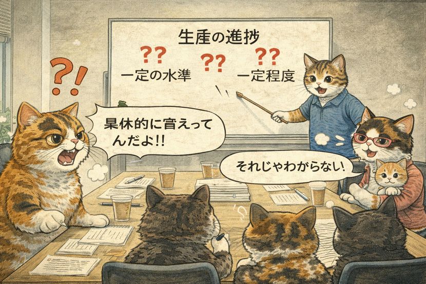 一定程度?一定水準?進捗会議の混乱