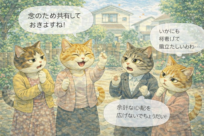 井戸端会議で噴き出す「念のため共有」への反発