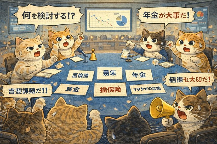 何を検討するかで割れる議会