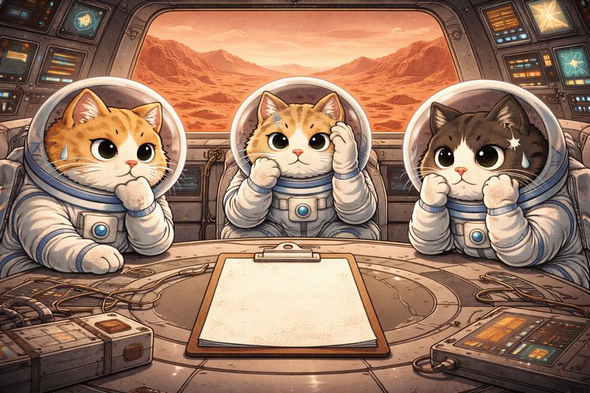 役不足に戸惑う火星船内