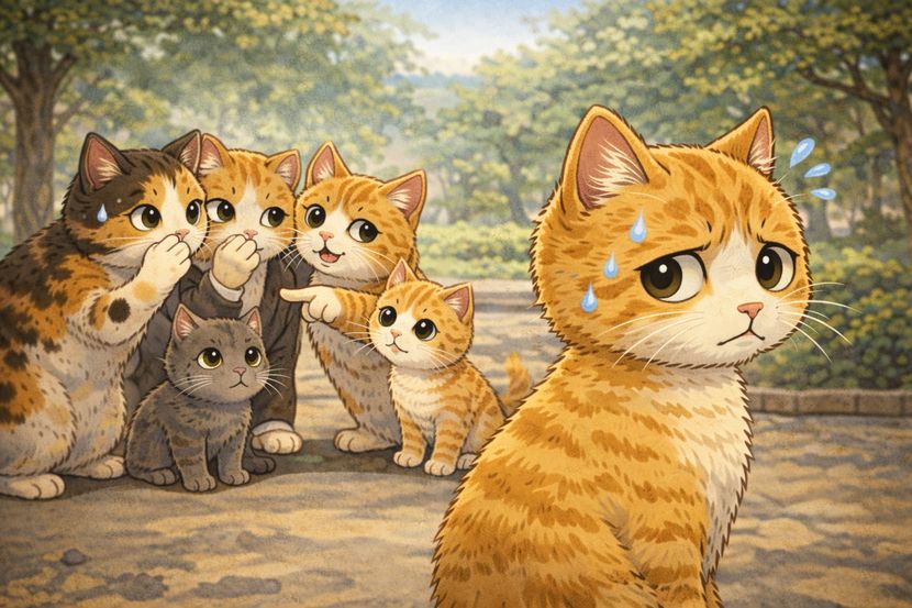 噂話の中で孤立するネコ