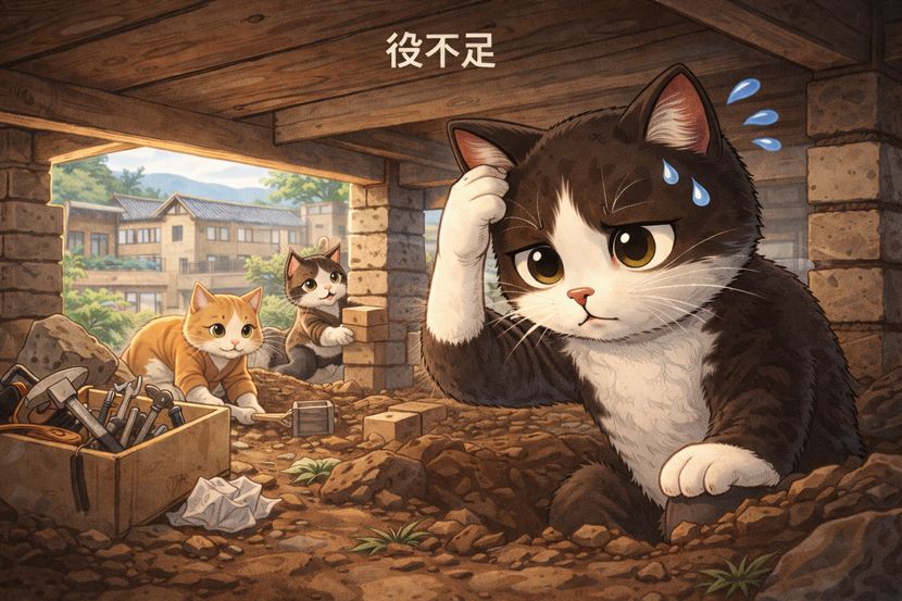 縁の下で迷う役不足