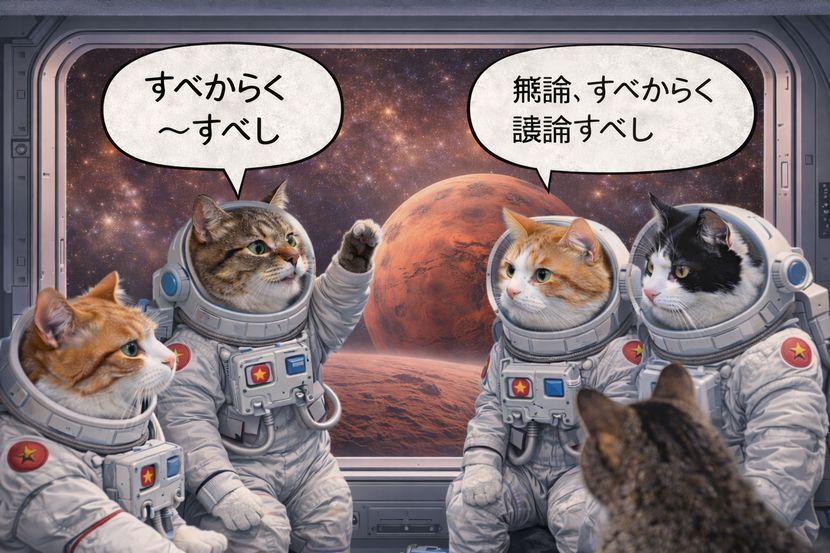 火星を前にして語られる「すべからく」──到達前の猫たちの議論