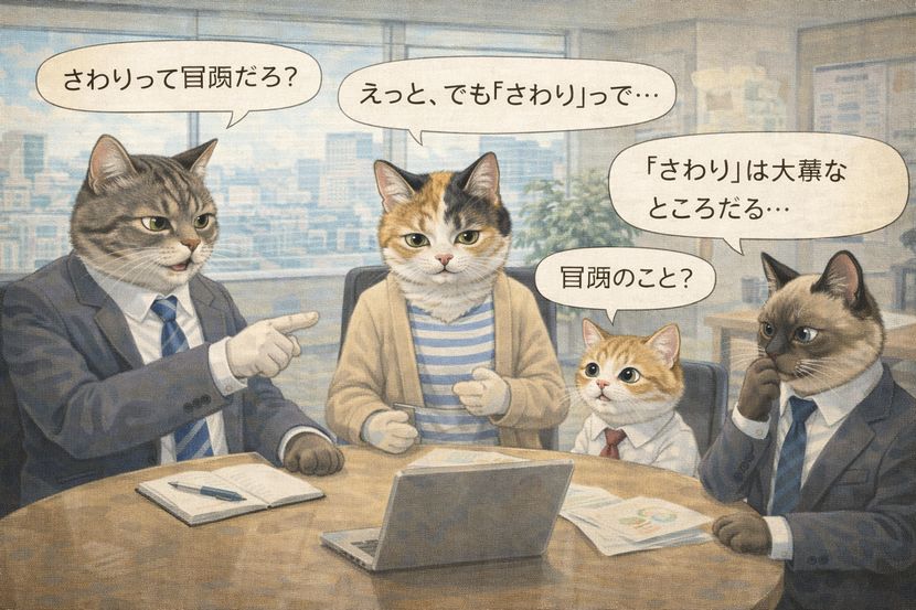 会議室で食い違う「さわり」──円卓に残る誤解