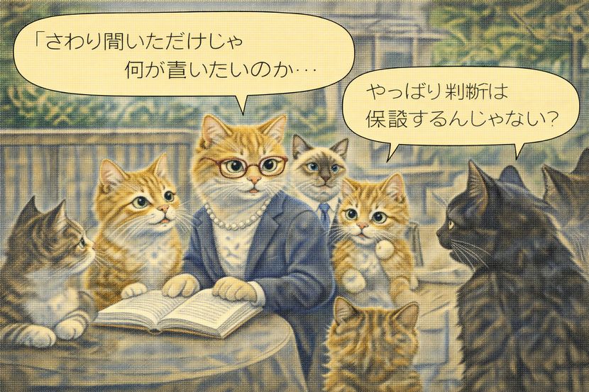 「さわり」を聞いて、判断保留