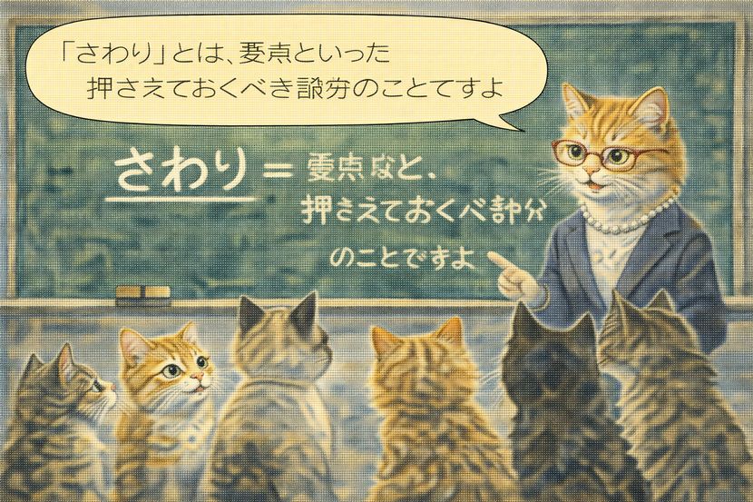 「さわり」の説明──押さえるべきところ