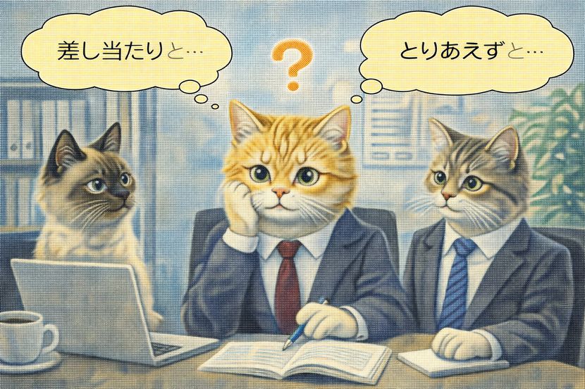 「差し当たり」と「とりあえず」で迷う瞬間