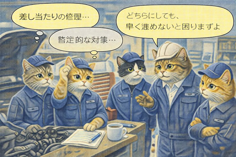 整備現場で迷う「差し当たり」と「暫定」