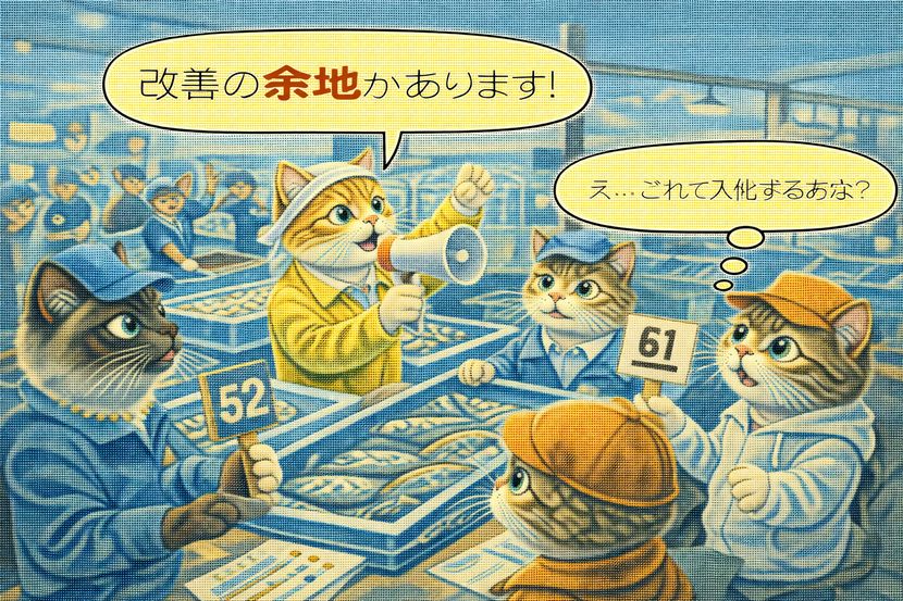セリの途中で出る「改善の余地がある」