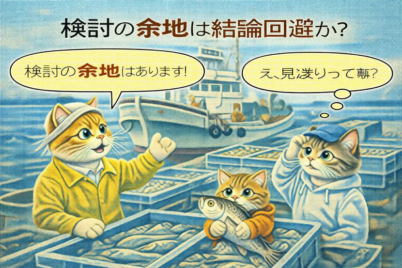 「検討の余地」は結論回避か？──水揚げ現場の判断