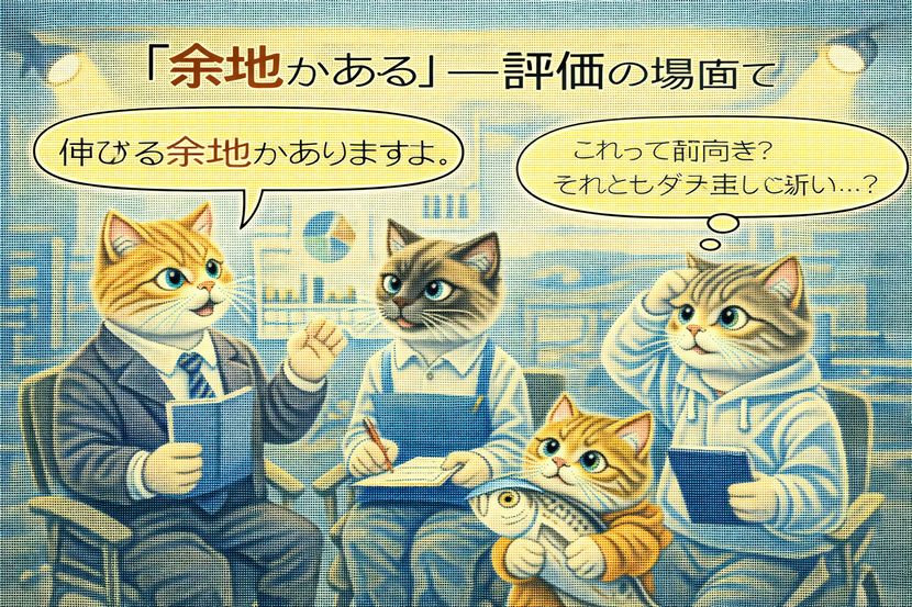 評価の場面で使われる「余地がある」