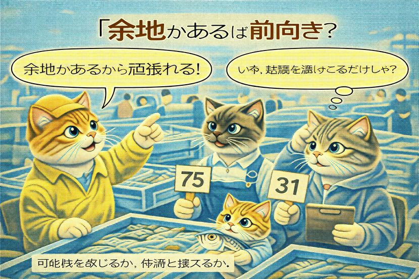 「余地がある」は前向き？──魚市場の判断